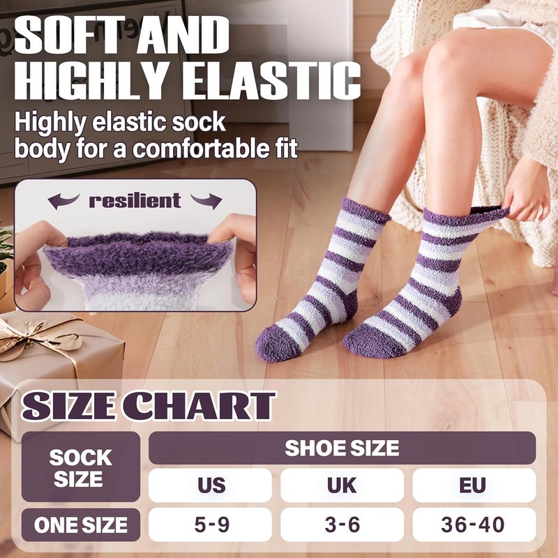 ANTSANG Womens Fuzzy Socks Fluffy Slipper Cozy Cabin Winter Soft Fleece Warm Comfy Thick Christmas Gift Socks - Image 5